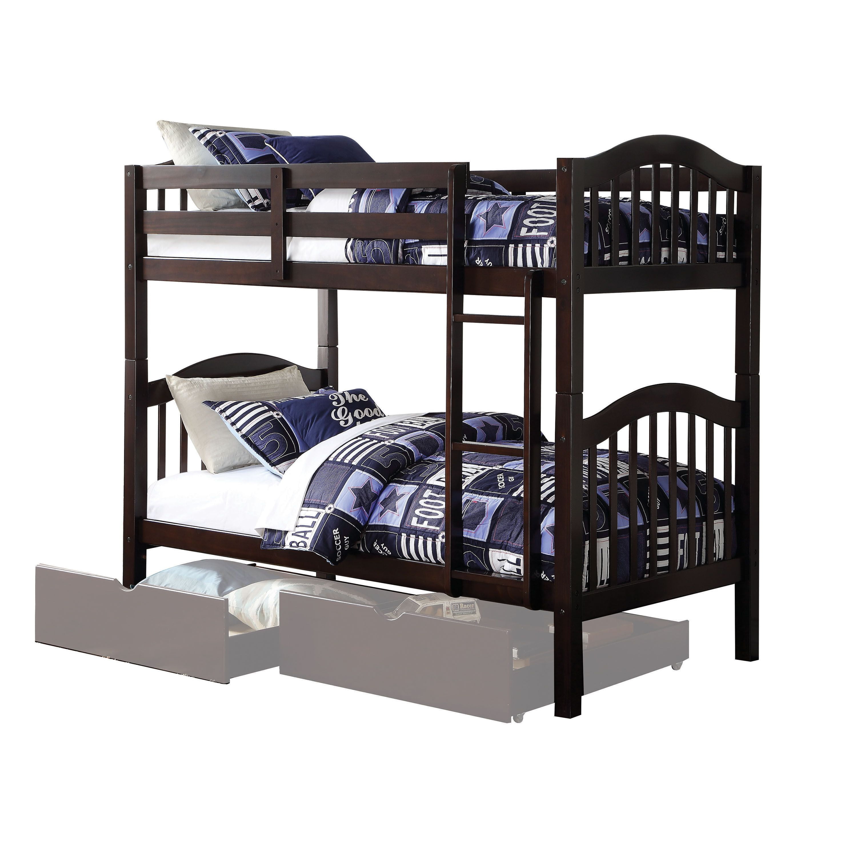 Acme Furniture Twin Over Twin Bunk Bed, Espresso