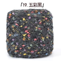 Namzi , Multi Colored Yarn with Colorful Standing Ball, Thin Yarn for Crocheting, Soft Durable Yarn for DIY Handcrafts, black Yarn, 2 Roll