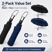 Windproof Travel Umbrella Compact Light Automatic Strong and Portable Wind Resistant, Small Folding Backpack Umbrella for Rain for Men and Women