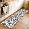 thumbnail image 3 of Farmhouse Black Large Area Rugs for Bedroom Living Room, Soft Non Slip Carpet Bedside Rug, Vintage Flower Leaf Botanical Plant Rectangular Floor Cover Kitchen Accent Rug 2'x6' for Dining Room/Office, 3 of 9