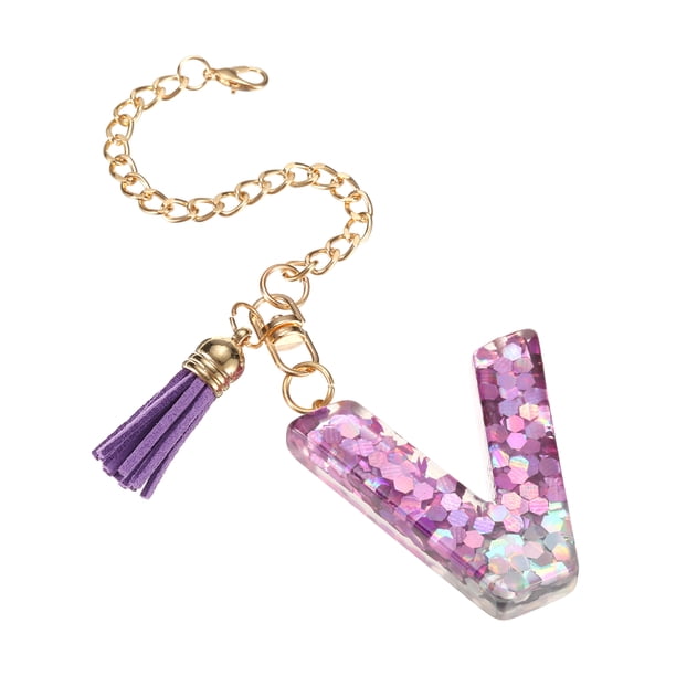 Cadena de Taza con Letra V, Cadena de Bolsa, Cadena de Llave, Accesorios Decorativos Lindos (Forma de Hexágono)
