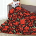 thumbnail image 6 of Honeii Tomatoes And Chili Print Fleece Blanket - Throw Blanket for Bed, Sofa, Couch, Camping, and Travel , Microplush Ultra Soft Warm Blanket-40"x30", 6 of 7