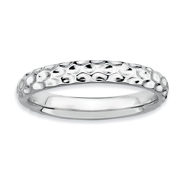 Bague en Argent Sterling Stackable Expressions Rhodium Taille 5