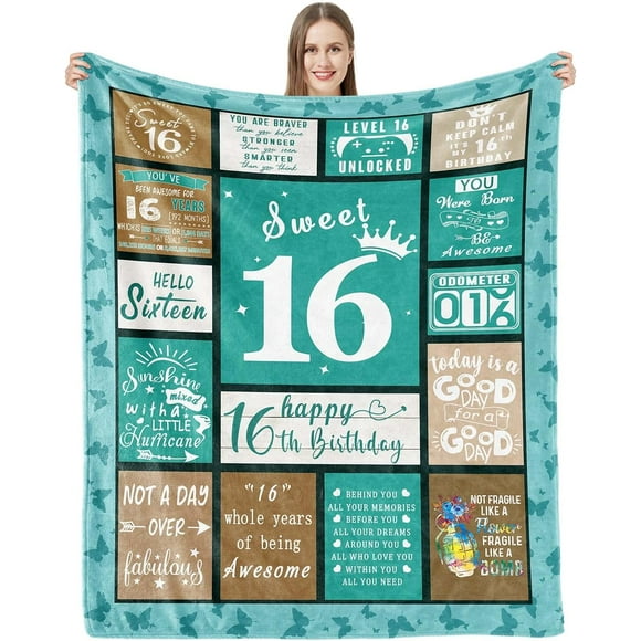 XZYG 16th Birthday Gifts for Girls Sweet 16 Gifts for Girls 16th Birthday Gift Ideas Sweet Sixteen Birthday Decorations for Girl Birthday Gifts for Teen Girl Blanket(40*50inch)