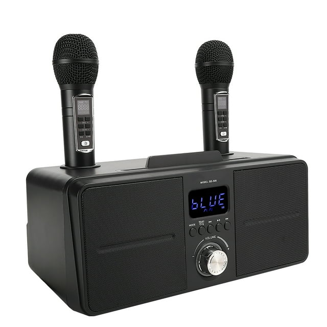 Karaoke Sound, Metal Multi Purpose Wireless Microphone System Sturdy BT Connection Integrated For Karaoke Black