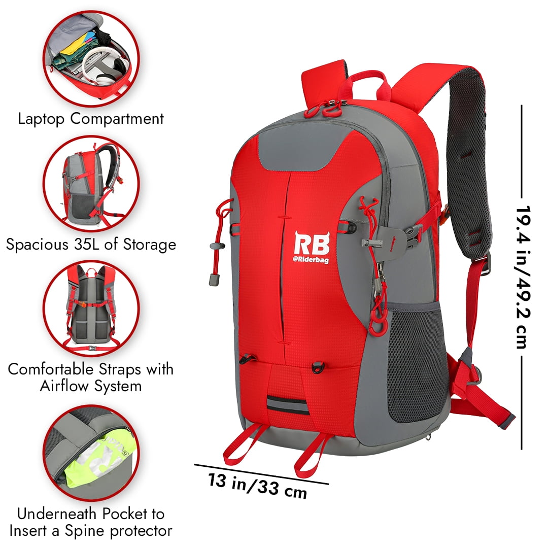 Riderbag Hi Vis Reflective Bike Motorcycle Backpack Red
