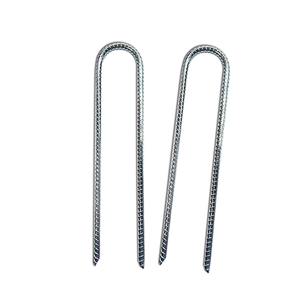 Pack of 8 Heavy Type Metal Ground Stakes U Shape Tent Stakes Metal Texture Suitable for Camping and Picnics