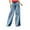 Dark Blue, variant on Idoravan Jeans for Women under $5 Women Casual Fashionable High-waisted Loose Wide Leg Button Zipper Jeans