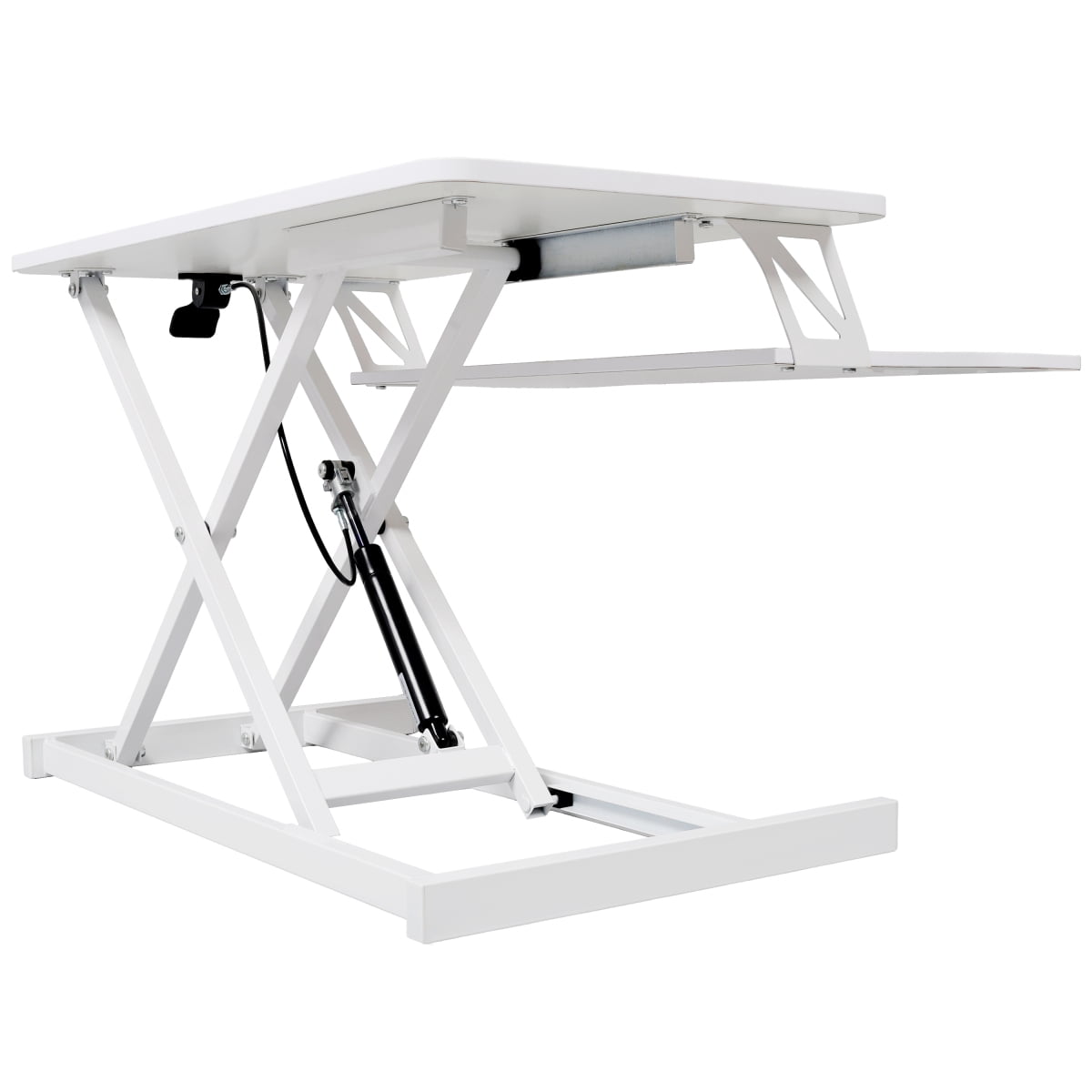 Adjustable Height Standing Laptop Desk Sit to Stand Workstation with Keyboard Tray Ergonomic Monitor Riser White