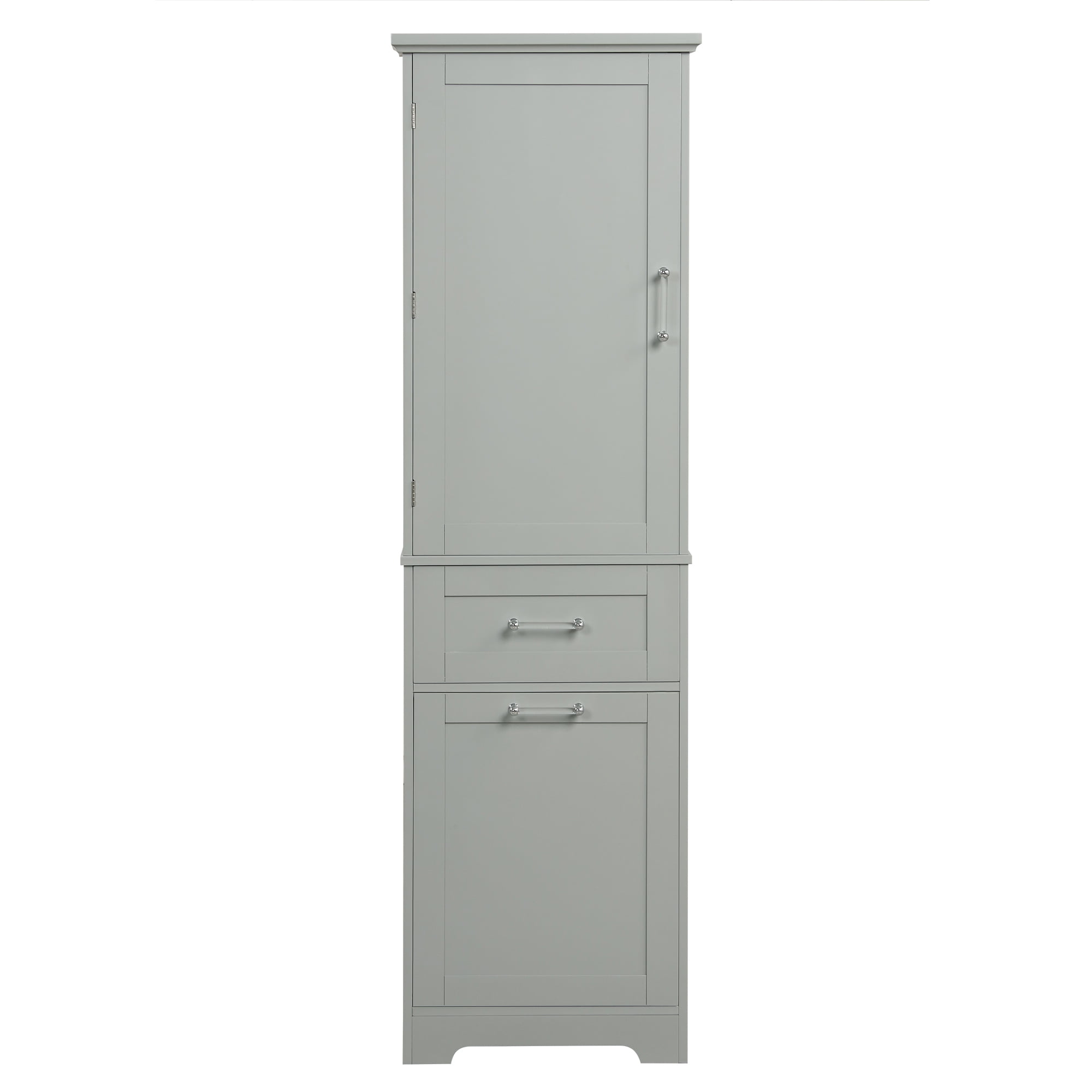 ALEXLOGER 68.1"/68.4" Tall Bathroom Storage Cabinet with 1 Door and 2 Drawers, Freestanding Linen Cabinet, Wooden Pantry with Adjustable Shelf for Kitchen, Bathroom, Living Room