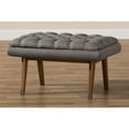 thumbnail image 7 of Baxton Studio Annetha Mid-Century Modern Grey Fabric Upholstered Walnut Finished Wood Ottoman, 7 of 7