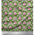 thumbnail image 1 of Soimoi Rayon Crepe Fabric Leaves & Rose Floral Print Sewing Fabric Yard 46 Inch Wide, 1 of 3