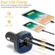 thumbnail image 3 of Transmisor FM Bluetooth para coche, kit adaptador de receptor de radio inalámbrico con luz ambiental azul para llamadas manos libres, cargador USB dual de 5 V/2,4 A y 1 A., 3 of 5