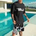 thumbnail image 2 of Mangas de Mano para Hombres, Impresión Hawaiana Suelta Casual, Pantalones Cortos Deportivos de Cintura Elástica Y Set de Blusa, 2 of 5