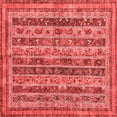 thumbnail image 1 of Ahgly Company Machine Washable Indoor Square Abstract Red Modern Area Rugs, 3' Square, 1 of 4