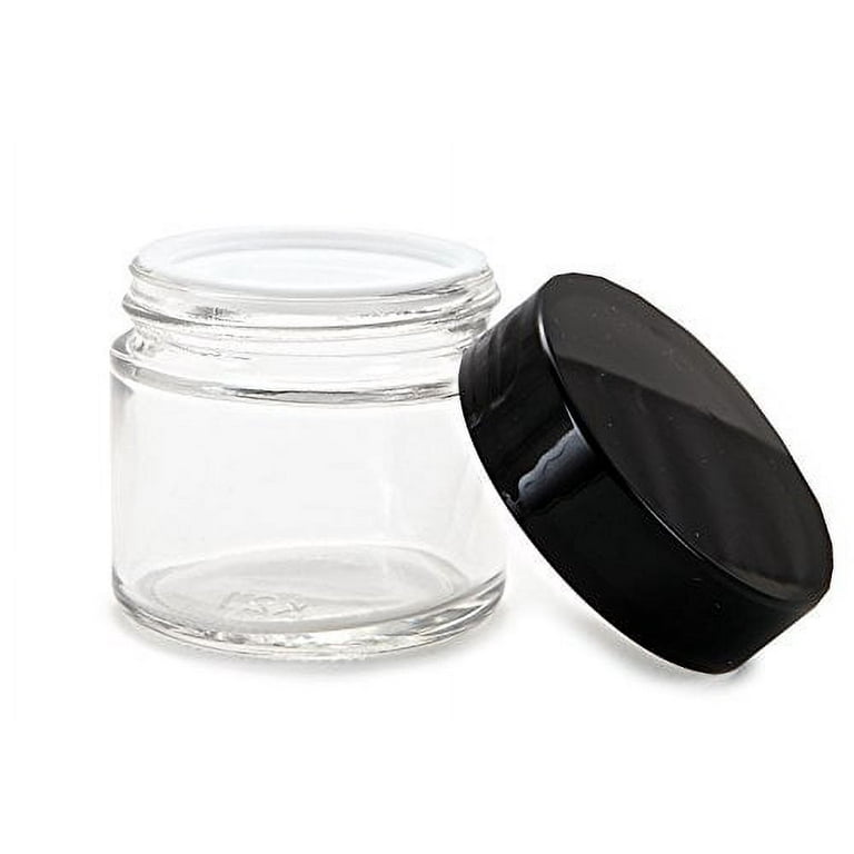 Vivalpex, 12, Clear, 2 oz Glass Bottles with Lids