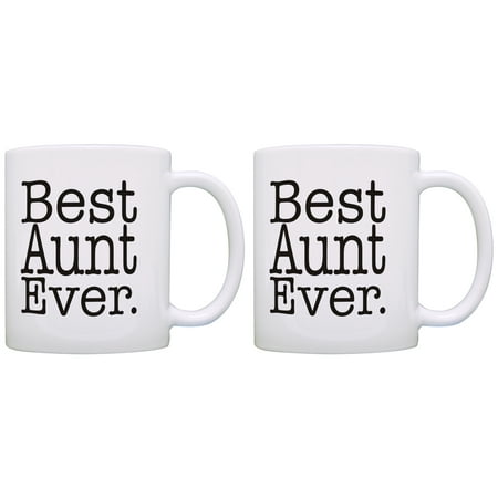 

ThisWear Aunt Gifts Best Aunt Ever New Auntie 11 ounce 2 Pack Coffee Mugs