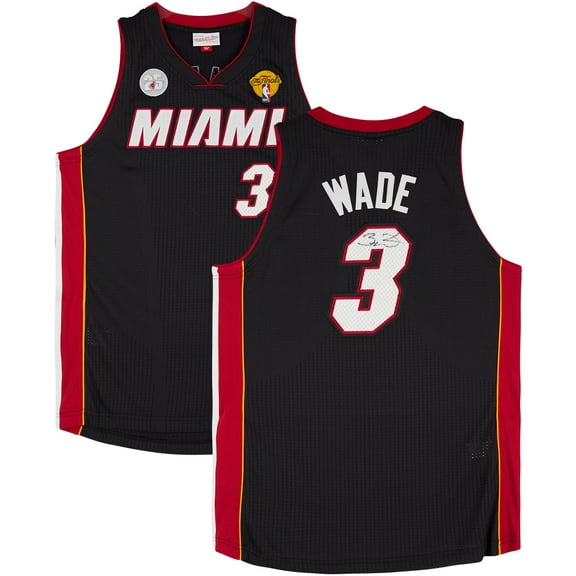 Dwyane Wade Miami Heat Autographed Black Mitchell & Ness 2012-2013 Authentic Jersey with 25th Anniversary and NBA Finals Patches - Fanatics Authentic Certified
