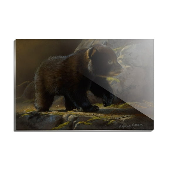 Black Bear Cub in the Morning Rectangle Acrylic Fridge Refrigerator Magnet