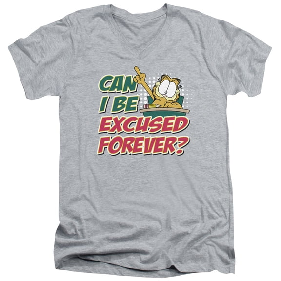 Garfield - Excused Forever - Slim Fit V Neck Shirt - Medium