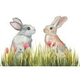 thumbnail image 2 of Medley, Elizabeth 24x17 Gold Ornate Wood Framed with Double Matting Museum Art Print Titled - Bunnies Among the Flowers II, 2 of 4