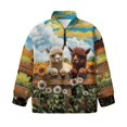 thumbnail image 4 of Chririnla Alpacas Daisy Sunflower Girls Zip Up Sweatshirt Quarter Zip Up Pullover Sweatshirts Lightweight Comfy Casual Trekking for School Gym Run Daily Use Size 13-14, 4 of 7