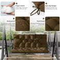 thumbnail image 3 of Kimunuk Outdoor Swing Cushion , 47" X 40" X 5" Waterproof Bench Chair Replacement Cushion with 6 Ties for Patio Porch, Chocolate, 3 of 7