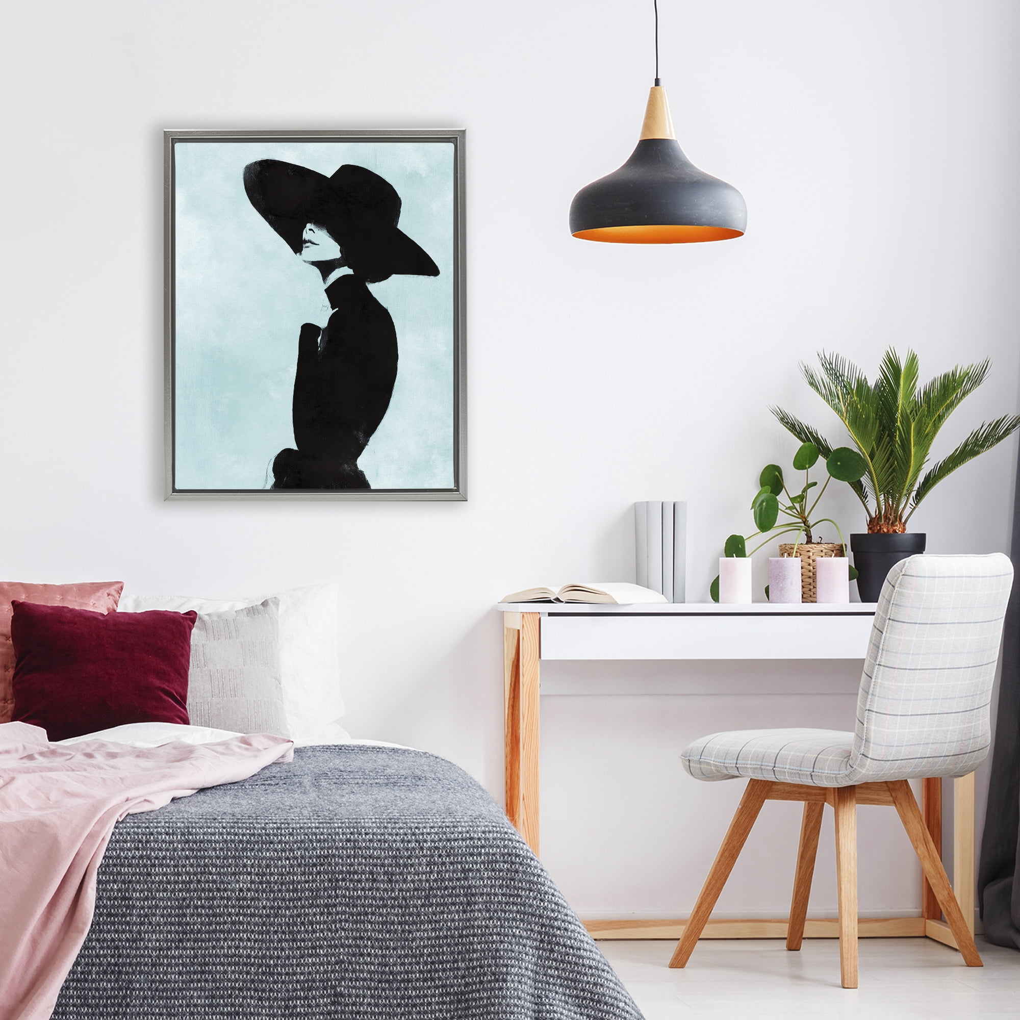 Stupell Industries Eclipse In Black Gray Framed Floater Canvas Wall Art, design by Svetlana Aleynikova