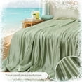 thumbnail image 4 of SUNNY HEAT Cooling Summer Comforter Twin Size 60"x80", Double-Sided Breathable Silk Summer Blanket for Hot Sleepers,Sage Green, 4 of 10