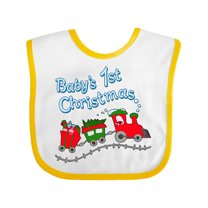 Inktastic Baby's 1st Christmas Train with Presents and Tree Boys or Girls Baby Bib