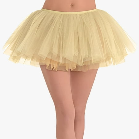 Amscan Tulle Elastic Waistline Costume Tutu One Size Gold