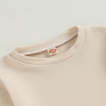 thumbnail image 4 of Toddler Baby Waffle Fall Outfits Solid Color Long Sleeve Sweatshirt Tops Pocket Pants Set Winter Clothes 0-6 Months, 4 of 7
