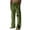 Green, variant on Men Cotton Linen Pant Loose Fit Beach Pants Stretchy Lounge Pants Straight Leg Elastic Waist Pajamas