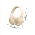 thumbnail image 3 of Auriculares Inalámbricos Bluetooth, Sobre el Oído, 16H Batería Plegable Hifi Estéreo con Reducción de Ruido, Carga Tipo C, Auriculares Inalámbricos Beige Bluetooth, 3 of 8