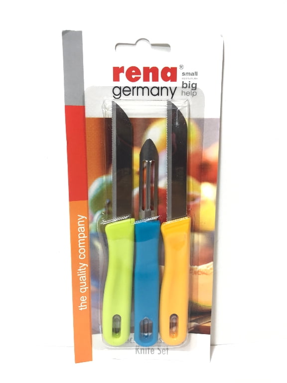 Rena Germany Knife Set 3 Pieces Set 2 Knives and 1 Peeler Stainless