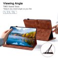 thumbnail image 4 of Case for Lenovo Tab M9 9.0" 2023, Flower Pattern PU Leather Multi-Angle Viewing Stand Shockproof Flip Case with Card Slot, Magnetic Clasp, Pencil Slot for Lenovo Tab M9 9.0" 2023, Brown, 4 of 7