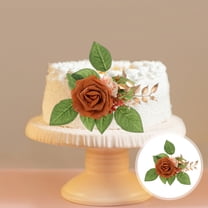 WEUVEB Burnt Orange Faux Flower Swag for Cake Decor Soft Petals and Beauty