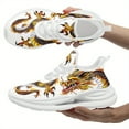 thumbnail image 6 of Coolcustomize Women's Golden Dragon Print Sneakers - Mythology-Inspired Chunky Sports Shoes, Breathable Lightweight Running Shoes, Casual Walking Trainers with Vibrant Dragon Design, Black,, 6 of 10