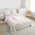thumbnail image 3 of Castle Fairy Personalized Initial Letter L 3 Pieces Queen Comforter Set for Children Women Men,Floral Rose Bow-Tieultra Soft Bedding Sets,Monogrammed Alphabet Bedding Comforter Set, 3 of 8