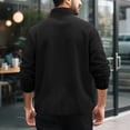 thumbnail image 3 of WTOBBY Men's Full Zip Fleece Jacket, Lightweight Outdoor Hiking Casual Soft Warm Coat with Pockets for Everyday Comfort and Style,Black 2XL, 3 of 6