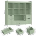 thumbnail image 4 of Homfa Kids Toy Storage Organizer with Cubby, Kids Toy Storage Chest with Removable Drawers, Kids Bookcase for Playroom Bedroom Living Room, Green, 4 of 5