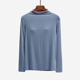thumbnail image 4 of Ounisa Women Mock Neck Baselayer Tops Long Sleeve Built In Bra Pads Soft Thermal Shirts Solid Color Slim Daily Underwear, 4 of 6