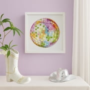 Mainstays Multicolor Textured Disco Plastic Framed Wall Art, 10 L x 10 W
