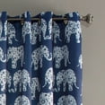 thumbnail image 4 of Lush Decor Elephant Parade Room Darkening 84" x 52" Gray Metal Grommets 2-Pc Set Window Panel, 4 of 7