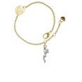 thumbnail image 2 of Delight Jewelry Silvertone Basketball Player Girl Gold-tone Rose Link Chain Bracelet, 6.25"+1.75" Extender, 2 of 4