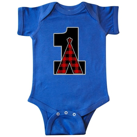 

Inktastic 1st Birthday Buffalo Plaid Teepee Gift Baby Boy or Baby Girl Bodysuit