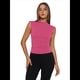 thumbnail image 2 of Tops Cortos Sin Mangas para Mujer, Camisetas Sin Mangas Fruncidas con Cuello Alto, Camisetas para Salir Y2K, Camisetas Ajustadas Lisas. Rosa Roja M, 2 of 6