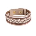 thumbnail image 1 of Pulsera tejida para mujer en tonos café, accesorio de joyería, brazalete con hebilla multicapa hecho a mano, 1 of 3