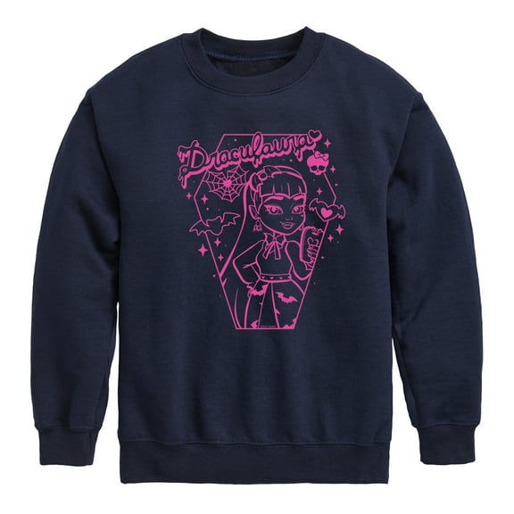Monster High - Draculara Pink - Toddler And Youth Crewneck Fleece Sweatshirt