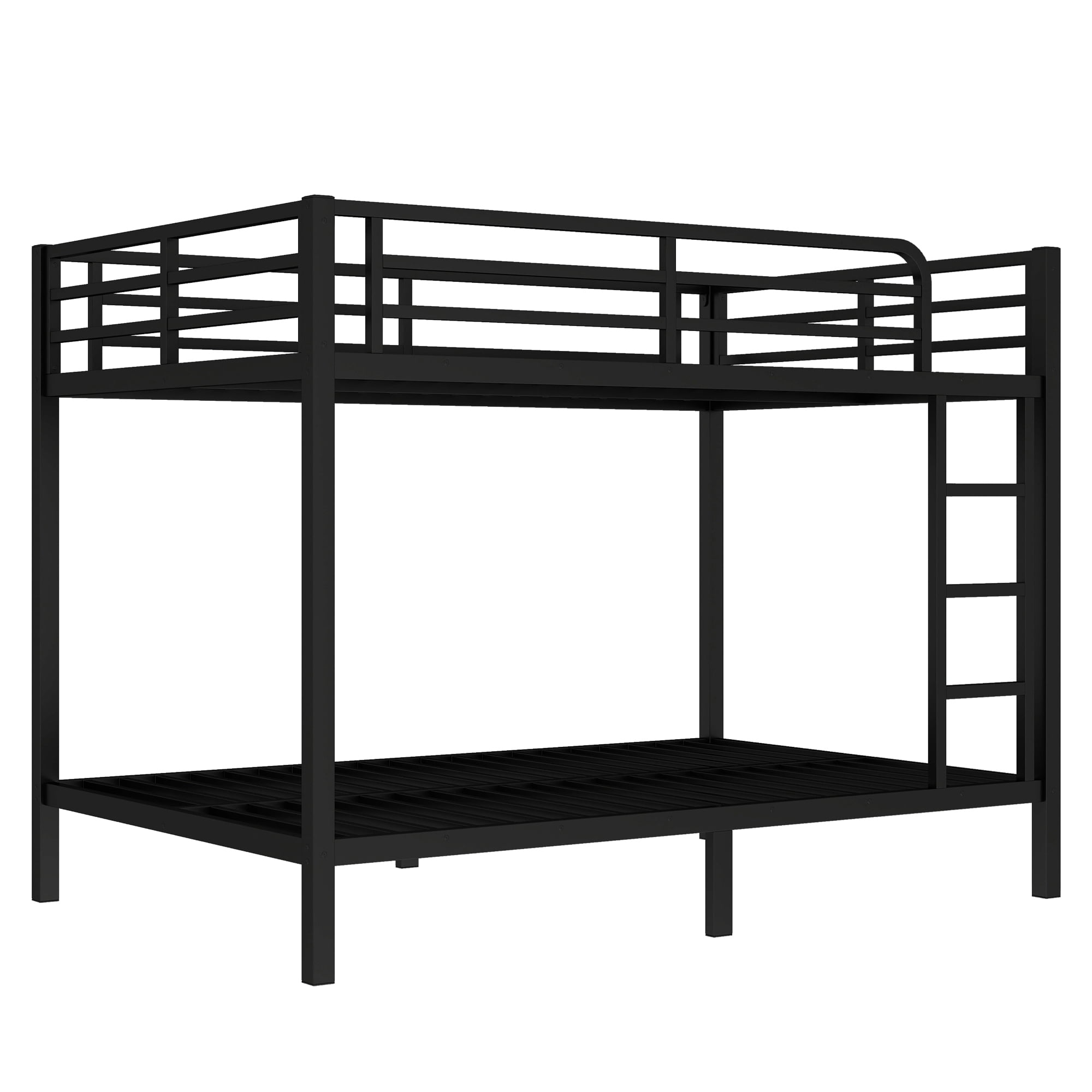 Leumius Full XL over Full XL Bunk Bed,Metal Bed Frame for Teens and Adults,Space-Saving/Noise Reduced/No Box Spring Needed, Black